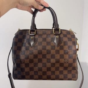 Louis Vuitton Speedy 25 Damier Ebene Brown Handbag | AlmaBagz