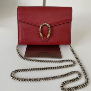 Gucci Dionysus Red Leather Wallet On Chain Bag | AlmaBagz