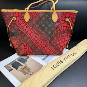 Louis Vuitton Neverfull MM Yayoi Kusama Red Monogram Tote | AlmaBagz
