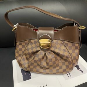 Louis Vuitton Damier Ebene Canvas Handbag Brown Large | AlmaBagz