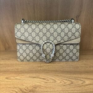 Gucci Dionysus Beige GG Canvas Shoulder Bag Small | AlmaBagz