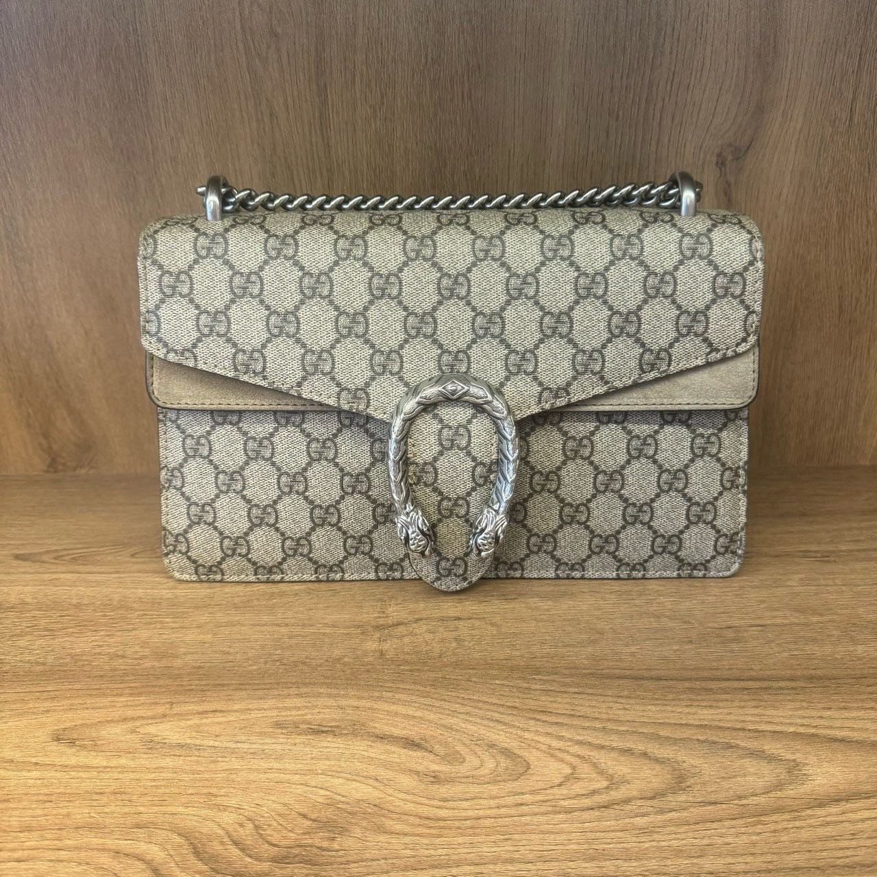 Gucci Dionysus Beige GG Canvas Shoulder Bag Small | AlmaBagz