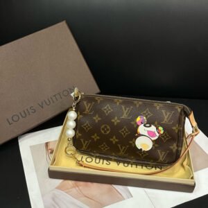 Louis Vuitton Murakami Pochette Accessoires Brown Monogram Bag | AlmaBagz