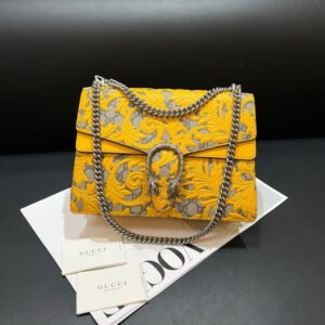 Gucci Dionysus Yellow Canvas Leather Chain Shoulder Bag Limited Edition Small | AlmaBagz