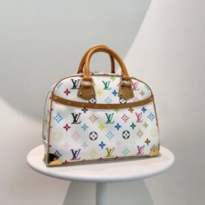 Louis Vuitton LV Multicolor White Canvas Alma Handbag Large | AlmaBagz