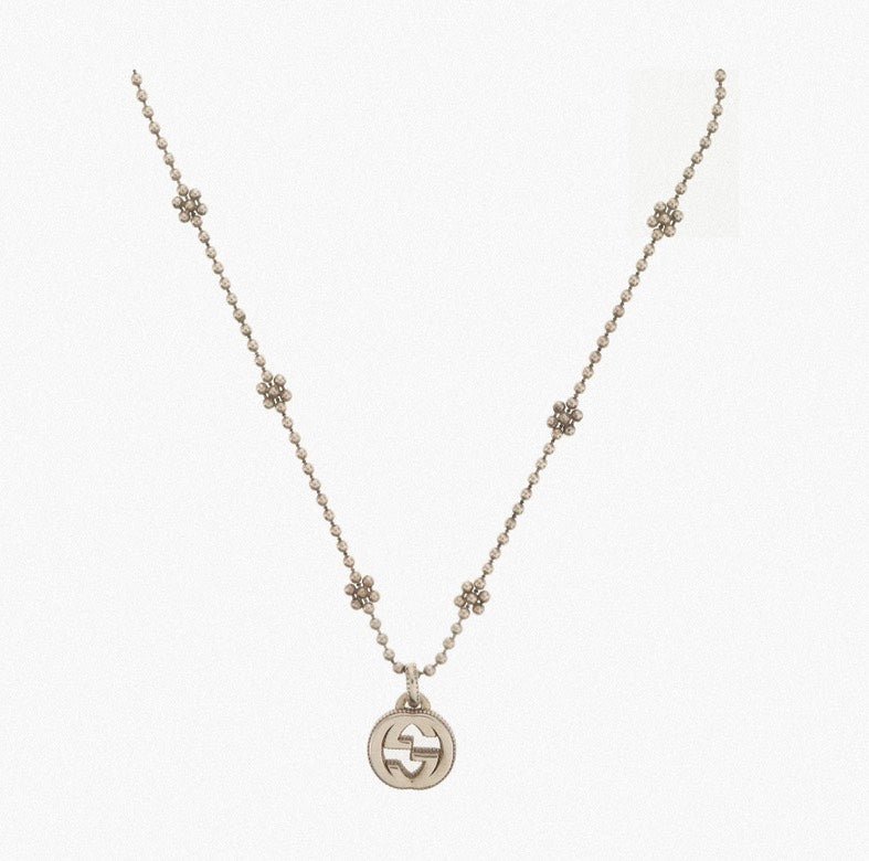 Gucci 925 Silver Logo Pendant Necklace Silver | AlmaBagz - Image 7
