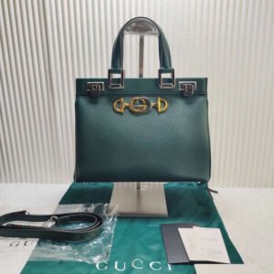Gucci Zumi Green Leather Tote Bag | AlmaBagz