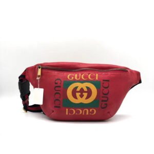 Gucci Red Logo Belt Bag | AlmaBagz