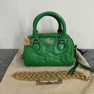 Gucci GG Marmont Mini Top Handle Bag Green | AlmaBagz