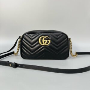 Gucci Marmont Black Camera Bag | AlmaBagz