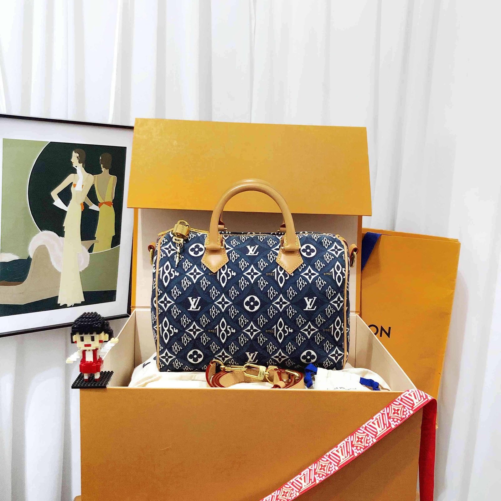 louis vuitton speedy 25 blue handbag | AlmaBagz - Image 6