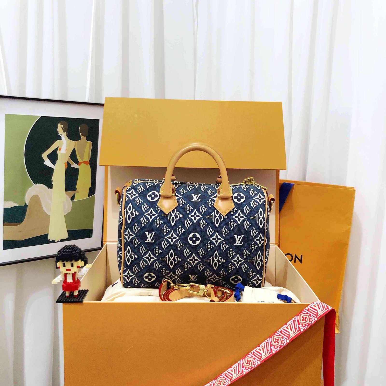 louis vuitton speedy 25 blue handbag | AlmaBagz - Image 13