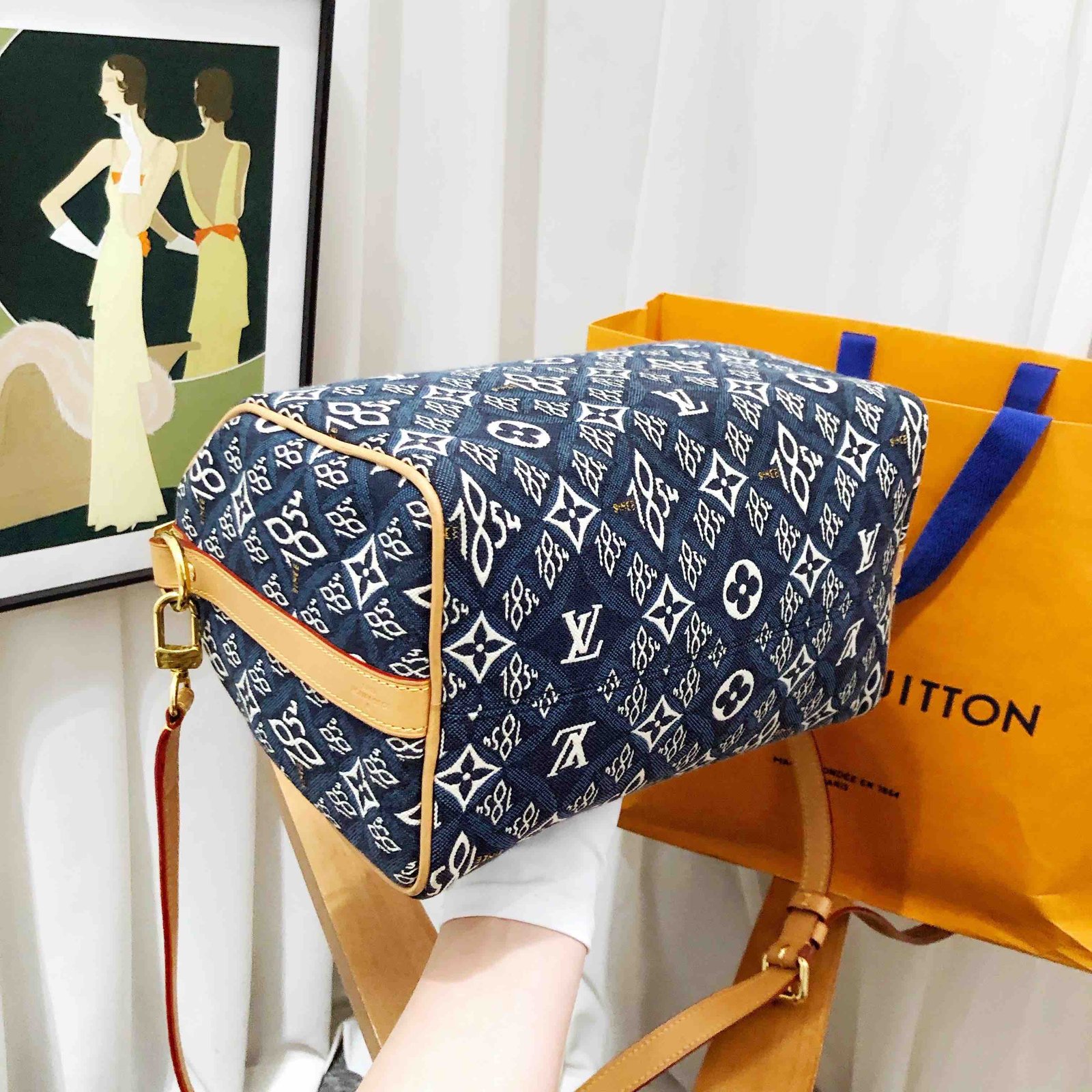 louis vuitton speedy 25 blue handbag | AlmaBagz - Image 14