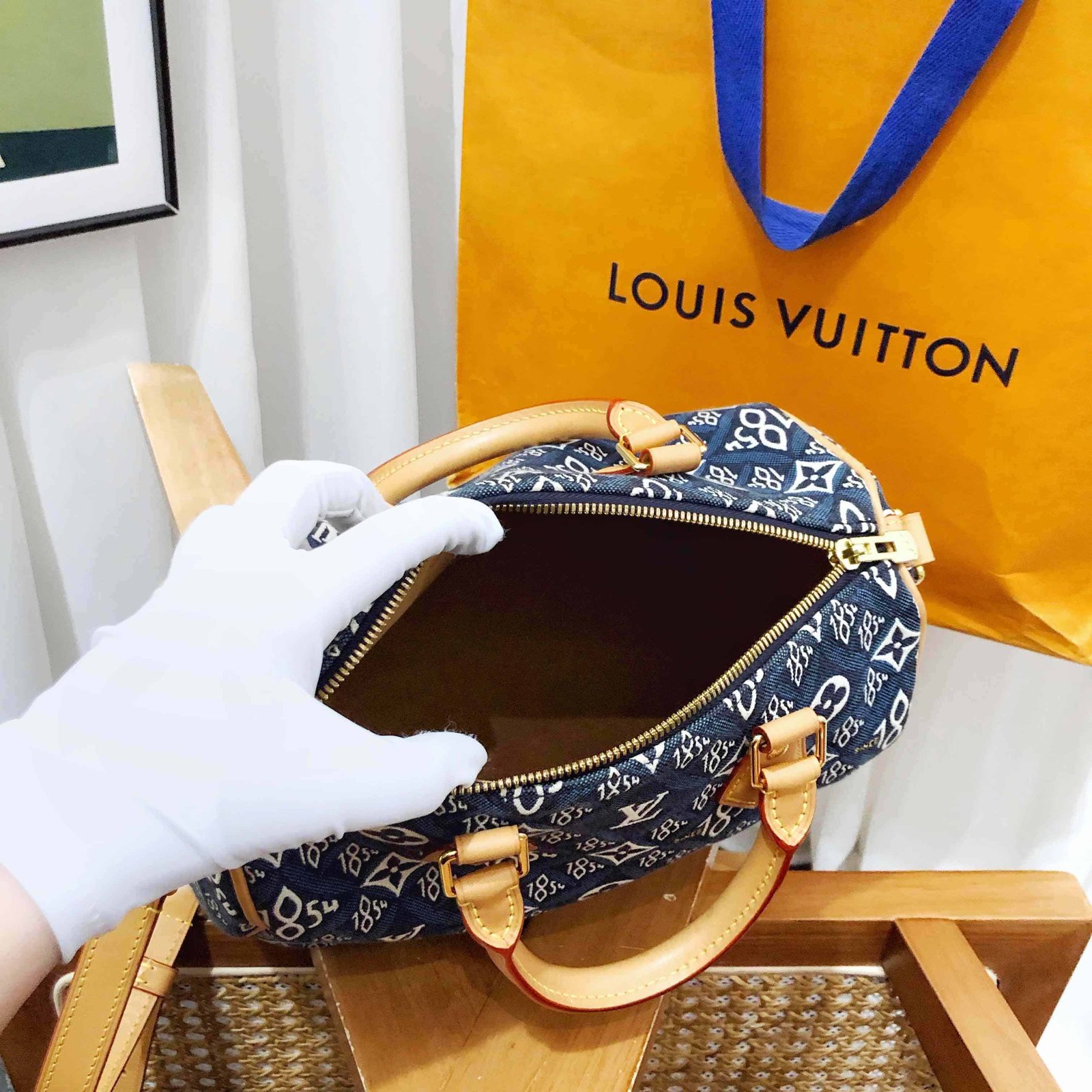 louis vuitton speedy 25 blue handbag | AlmaBagz - Image 5