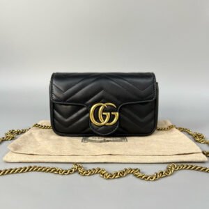 Gucci Marmont Mini Black Crossbody Bag | AlmaBagz