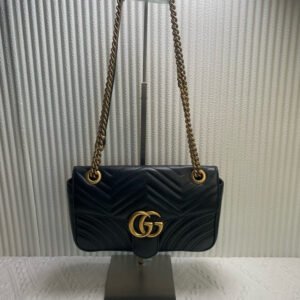Gucci GG Marmont Black Quilted Shoulder Bag 27cm - Preloved Designer Handbag | AlmaBagz