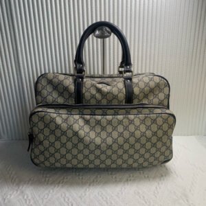 Gucci GG Plus Monogram Beige Duffel Bag | AlmaBagz