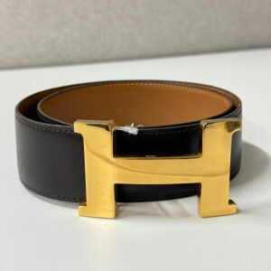Hermes H Leather Belt Black | AlmaBagz