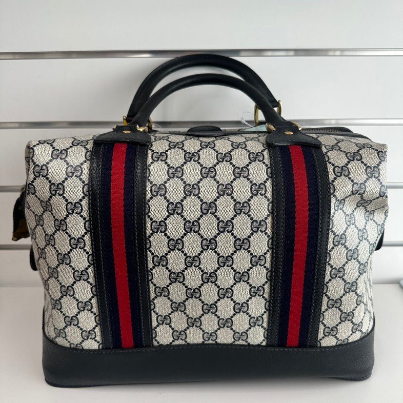 Gucci Duffle Bag 1902 in Beige Canvas - Pre-Loved Vintage Designer Handbag | AlmaBagz