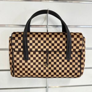 Louis Vuitton Damier Ebene Horse Fur Shoulder Bag, Brown Checkered | AlmaBagz