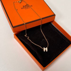 Hermes Pop H Necklace White Necklace | AlmaBagz