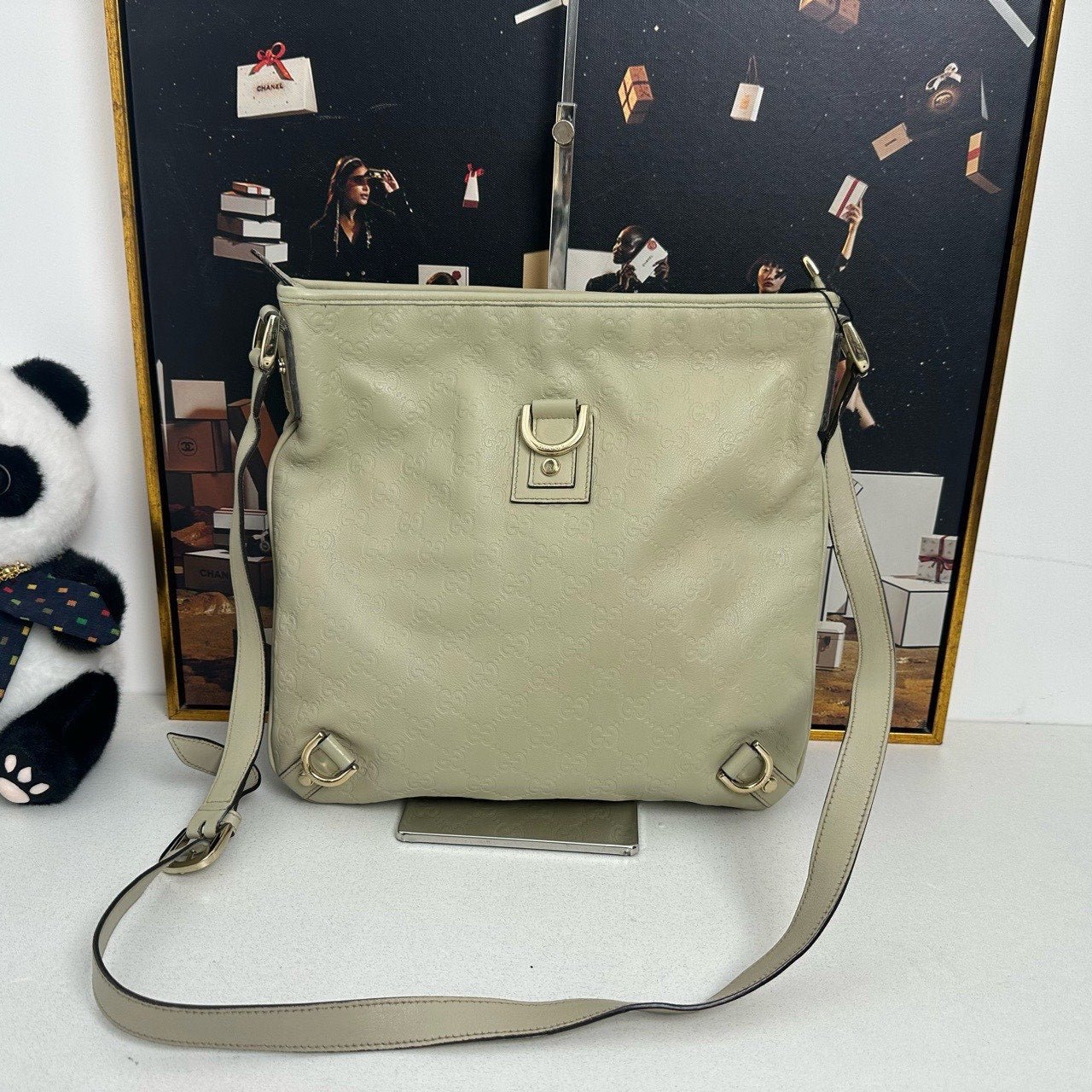 Gucci GG Imprime Beige Crossbody Bag | AlmaBagz