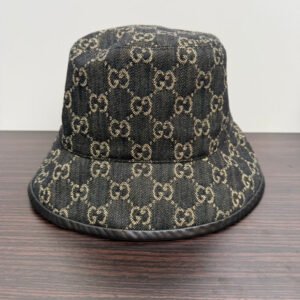 Gucci GG Denim Hat Black 57cm FM9065 | AlmaBagz