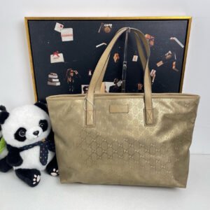 Gucci Tote Bag GG Pattern Beige Pre-Loved Large | AlmaBagz