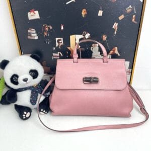 Gucci Bamboo Top Handle Pink Two-Way Bag | AlmaBagz