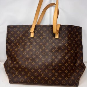 Louis Vuitton Preloved AF471 Monogram Canvas Brown Leather Tote Bag | AlmaBagz