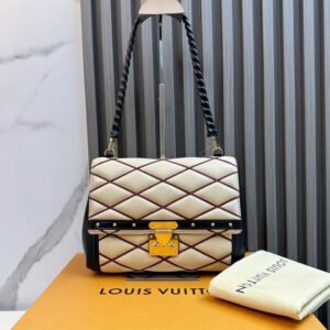 Louis Vuitton Quilted Flap Bag Cream Shoulder Bag | AlmaBagz