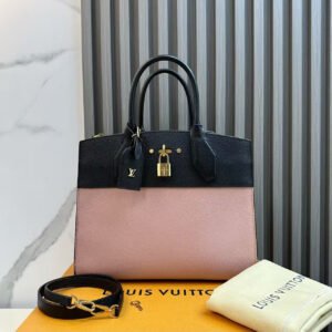 Louis Vuitton Lockme Two-Way Bag in Black and Pink Leather | AlmaBagz