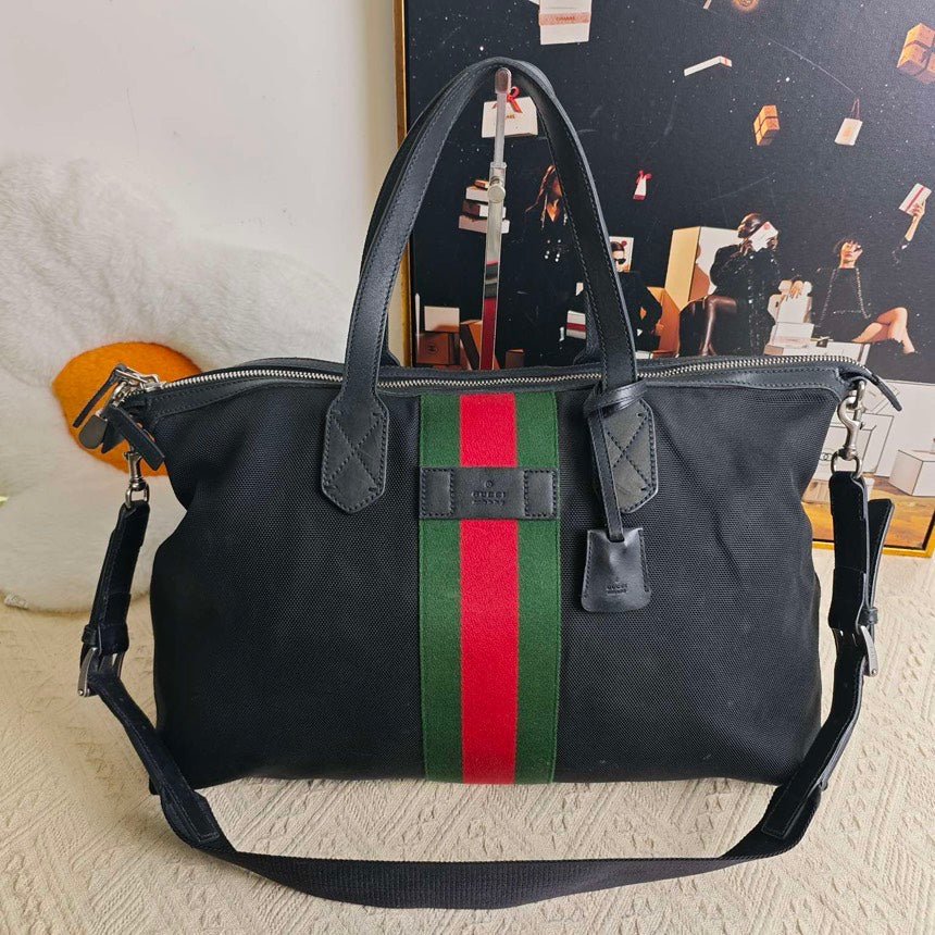 Gucci GG Vintage Black Satchel/Top Handle Bag | AlmaBagz