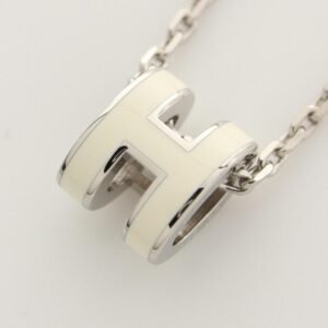 HERMES MINI POP H Mini Pop H necklace Silver ivory Necklace | AlmaBagz