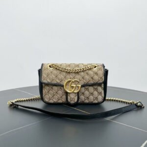 Gucci GG Marmont Beige Leather Shoulder Bag | AlmaBagz
