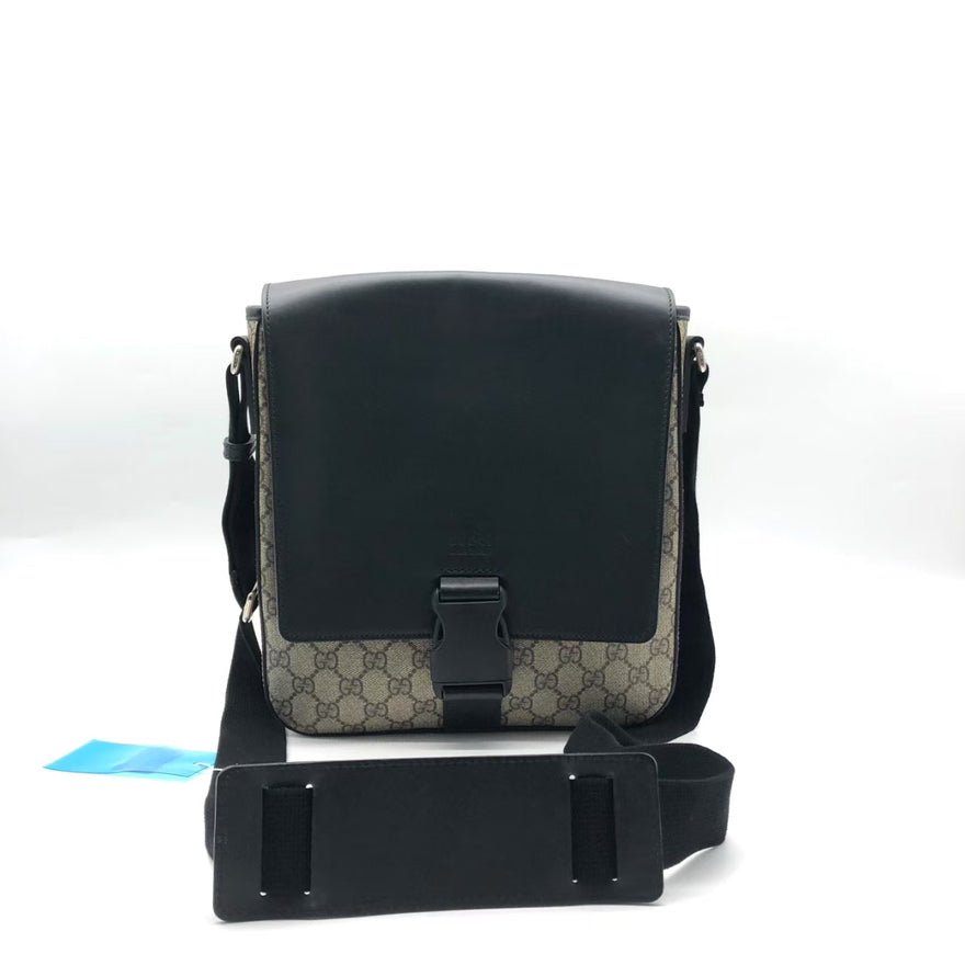 Gucci Messenger Bag Beige and Black Shoulder Bag | AlmaBagz