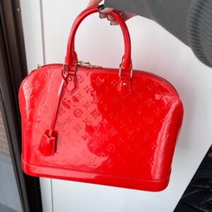 Louis Vuitton Alma Red Patent Leather Top Handle Bag | AlmaBagz