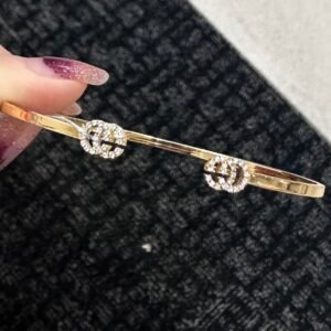 Gucci Double G Diamond Bracelet K18YG TR3411 Gold Bracelet | AlmaBagz