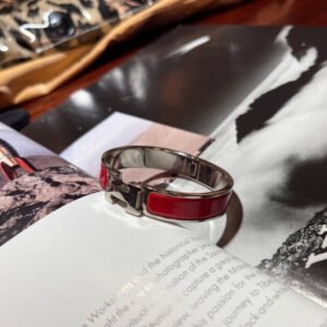 Hermes Clic Clac H Bracelet Red Silver Plated Jewelry | AlmaBagz