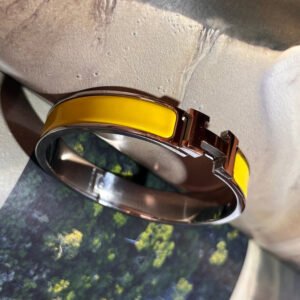 Hermes Clic H Bracelet Yellow Enamel Bangle | AlmaBagz