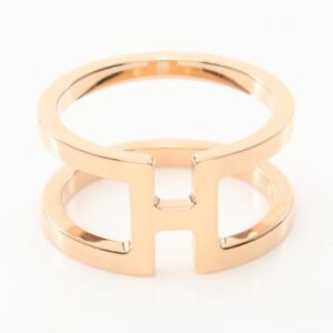HERMES H Ann Ron Scarf Ring Pink Gold Pre-loved | AlmaBagz