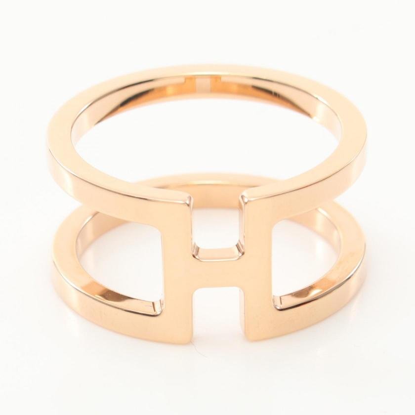 HERMES H Ann Ron Scarf Ring Pink Gold Pre-loved | AlmaBagz