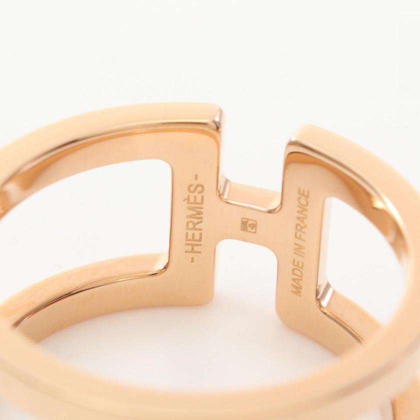 HERMES H Ann Ron Scarf Ring Pink Gold Pre-loved | AlmaBagz - Image 3