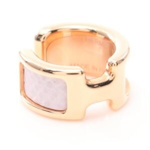 HERMES Olymp PM Earrings GP Veau Epsom Pink Gold Light Purple Earrings | AlmaBagz