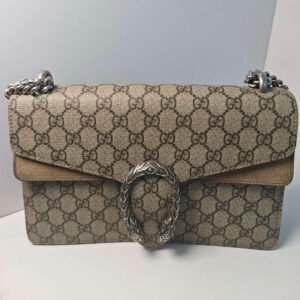 Gucci Dionysus MM Shoulder Bag Beige Canvas Preloved | AlmaBagz