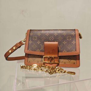 Louis Vuitton Monogram Dauphine MM Brown Shoulder Bag | AlmaBagz
