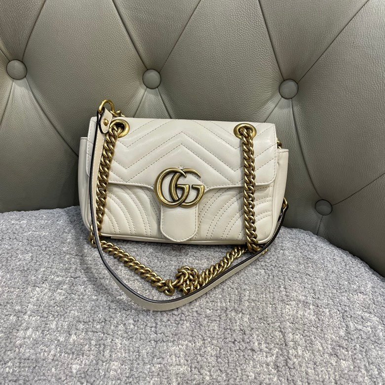 Gucci GG Marmont White Mini Shoulder Bag | AlmaBagz
