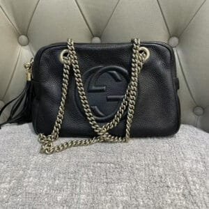Gucci Soho Chain Shoulder Bag Black Leather | AlmaBagz