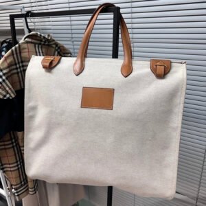 Hermes Preloved Canvas & Leather Handbag Beige Satchel | AlmaBagz