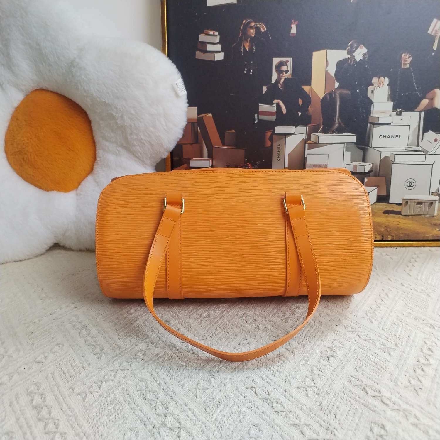 Louis Vuitton EPI Leather Papillon Orange Shoulder Bag | AlmaBagz